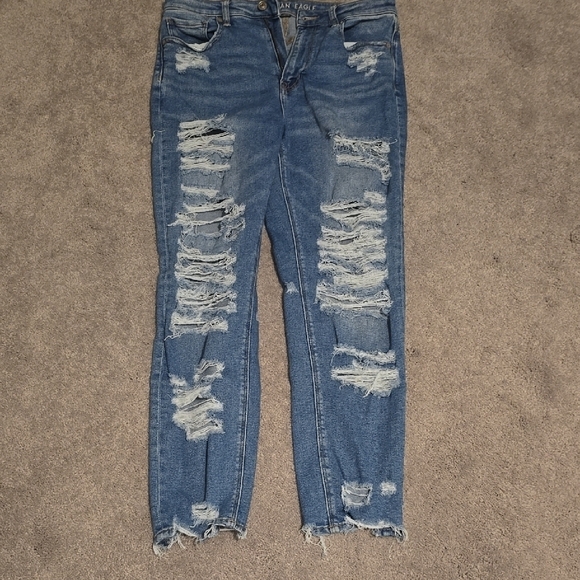 Distressed Blue Jeans - Picture 3 of 4